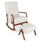 Rocking Chair With Ottoman Solid Rubber Wood Frame  Padded Cushion For Ultimate Comfort 6
