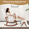 Rocking Chair With Ottoman Solid Rubber Wood Frame  Padded Cushion For Ultimate Comfort 2