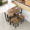 36 Inch 3Tier Bar Table With Storage  Metal Frame Adjustable Foot Pads For Dining Room  Kitchen 0