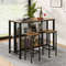 36 Inch 3Tier Bar Table With Storage  Metal Frame Adjustable Foot Pads For Dining Room  Kitchen 1