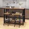 36 Inch 3Tier Bar Table With Storage  Metal Frame Adjustable Foot Pads For Dining Room  Kitchen 4