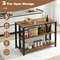 36 Inch 3Tier Bar Table With Storage  Metal Frame Adjustable Foot Pads For Dining Room  Kitchen 5