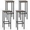 Set of 4 Bar Stool Set – 26 Inch Bar Chair with Metal Legs & Footrest, Industrial Style