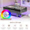 Modern LED Coffee Table with 20 Color LED Lights & 2 Storage Drawers, Remote-Controlled RGB Lighting & High-Gloss Finish