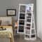 Lockable 360° Swivel Jewelry Cabinet with Full-Length Mirror & LED Lights – Large Vanity Storage Organizer