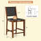 Woven Bar Stools With Faux PU Leather Straps Counter Height Stools With Wood Frame Curved Back And  7