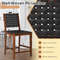 Woven Bar Stools With Faux PU Leather Straps Counter Height Stools With Wood Frame Curved Back And  4