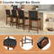 Woven Bar Stools With Faux PU Leather Straps Counter Height Stools With Wood Frame Curved Back And  6