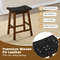 Faux PU Leather Bar Height Stools With Woven Curved Saddle Seat Stylish Counter Chairs With Footres 5