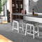 Modern Bar Stools Acacia Wood Frame With PU Leather Padded Seat Footrest Support For Kitchen Island 2