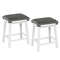 Modern Bar Stools Acacia Wood Frame With PU Leather Padded Seat Footrest Support For Kitchen Island 7