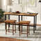 Rustic Barstools With Removable PU Cushion  Footrest Backless Counter Height Stools For Kitchen Bar 2