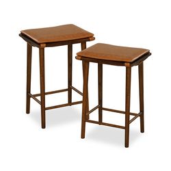 rustic barstools with removable pu cushion & footrest, backless counter height stools for kitchen, bar, or cafe seating