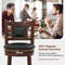 Upholstered Bar Stools With Curved Backrest And Footrest Swivel Vintage Counter Stools For Kitchen  4