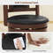Upholstered Bar Stools With Curved Backrest And Footrest Swivel Vintage Counter Stools For Kitchen  2