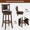 Upholstered Bar Stools With Curved Backrest And Footrest Swivel Vintage Counter Stools For Kitchen  6