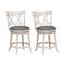 Rustic HandAntiqued Stool Set With Wide Cushioned Seats Swivel Counter Chairs With Backrest Solid 0