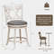 Rustic HandAntiqued Stool Set With Wide Cushioned Seats Swivel Counter Chairs With Backrest Solid 7