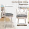 Rustic HandAntiqued Stool Set With Wide Cushioned Seats Swivel Counter Chairs With Backrest Solid 6