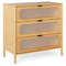 Modern Drawer Chest Of Drawers Mid Century Storage Dresser With Reeded Tempered Glass Front For Bed 0