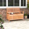 Outdoor Patio Wood Storage Bench With Slatted Backrest DualPurpose Garden Seat  Storage Chest For C 1