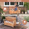 Outdoor Patio Wood Storage Bench With Slatted Backrest DualPurpose Garden Seat  Storage Chest For C 4
