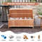 Outdoor Patio Wood Storage Bench With Slatted Backrest DualPurpose Garden Seat  Storage Chest For C 5