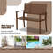 Hand Woven PU Leather Outdoor All Weather Bench With Solid Rubber Wood Frame Elegant Patio Loveseat 4