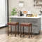 24 Inch Upholstered PU Leather Bar Stools Set Of 2 Comfortable  Stylish Counter Height Stools 0