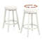 360Degree Swivel Bar Stools Set Of 2 Upholstered Rubberwood Frame With Footrest  300lb Capacity Cou 7