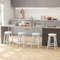 360Degree Swivel Bar Stools Set Of 2 Upholstered Rubberwood Frame With Footrest  300lb Capacity Cou 2