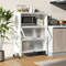 Industrial Kitchen Bakers Rack 4Tier Organizer With FlipUp Doors Lockable Wheels  Foldable Design 0