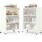 Industrial Kitchen Bakers Rack 4Tier Organizer With FlipUp Doors Lockable Wheels  Foldable Design 7