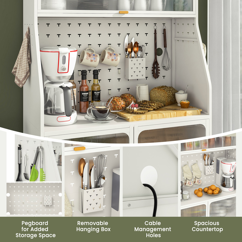 Industrial 5Tier Metal Bakers Rack Features Seethrough Flipup Door Pegboard  AntiTip Design For Max 2