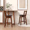 PU Leather Swivel Stool With Backrest Ergonomic Cushioned Seat 355 Lb Capacity  AntiSlip Base 0