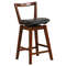 PU Leather Swivel Stool With Backrest Ergonomic Cushioned Seat 355 Lb Capacity  AntiSlip Base 7
