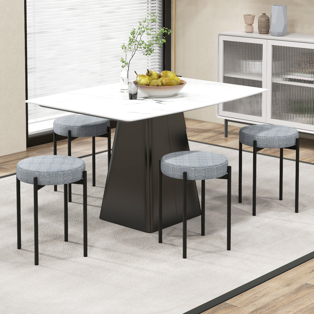 Bar Stools Set Of 4 Upholstered Kitchen Island Stools With Sturdy Foot Pads 1