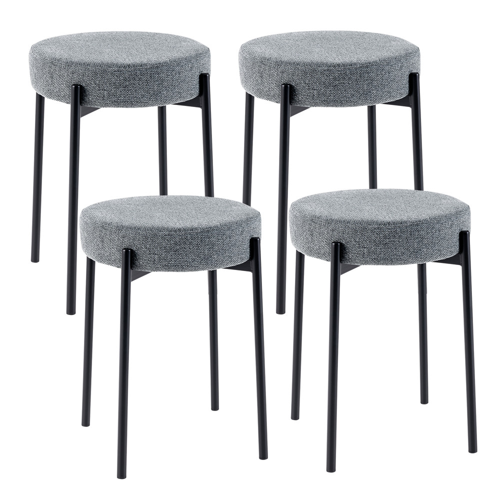 Bar Stools Set Of 4 Upholstered Kitchen Island Stools With Sturdy Foot Pads 6