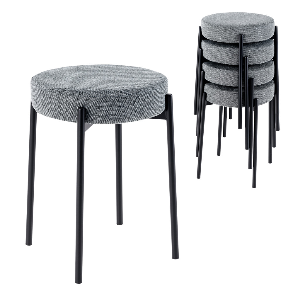 Bar Stools Set Of 4 Upholstered Kitchen Island Stools With Sturdy Foot Pads 7