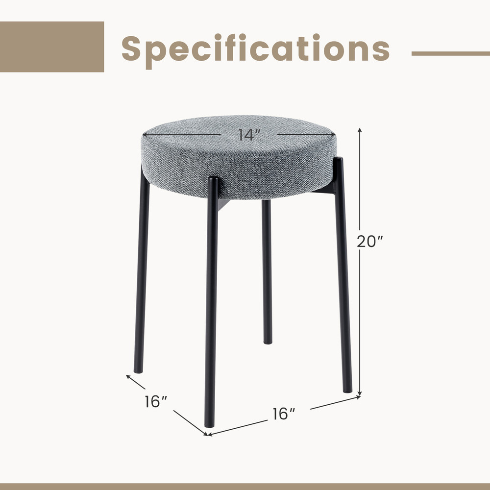Bar Stools Set Of 4 Upholstered Kitchen Island Stools With Sturdy Foot Pads 5
