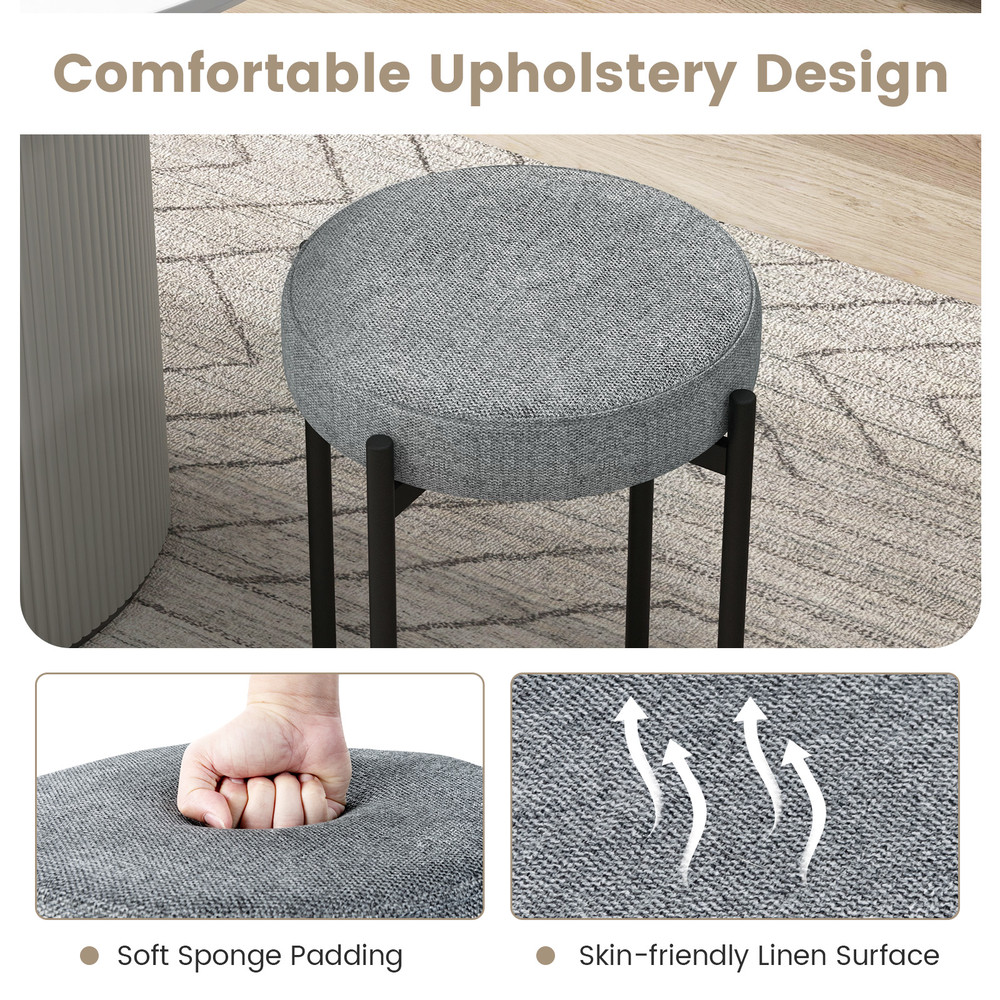 Bar Stools Set Of 4 Upholstered Kitchen Island Stools With Sturdy Foot Pads 2