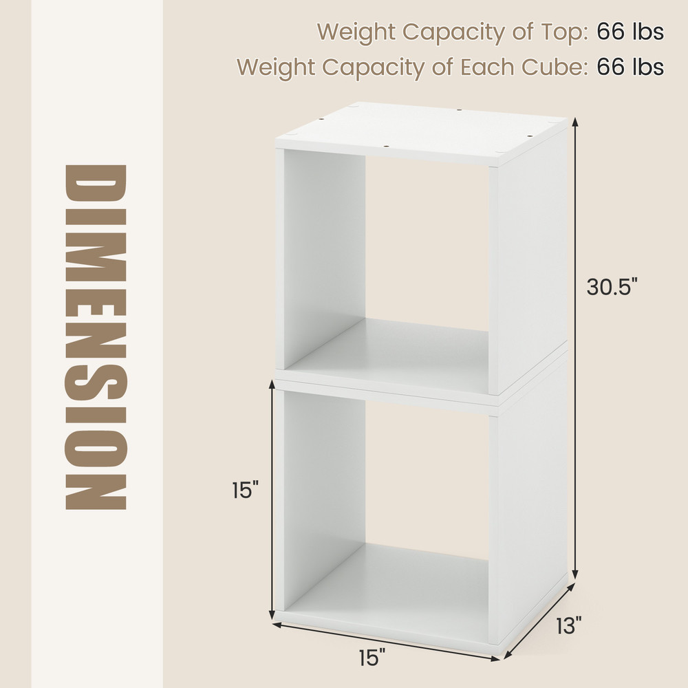 Cube Storage Organizer Set Of 2 Modular Shelves For Living Room Bedroom  Study 5