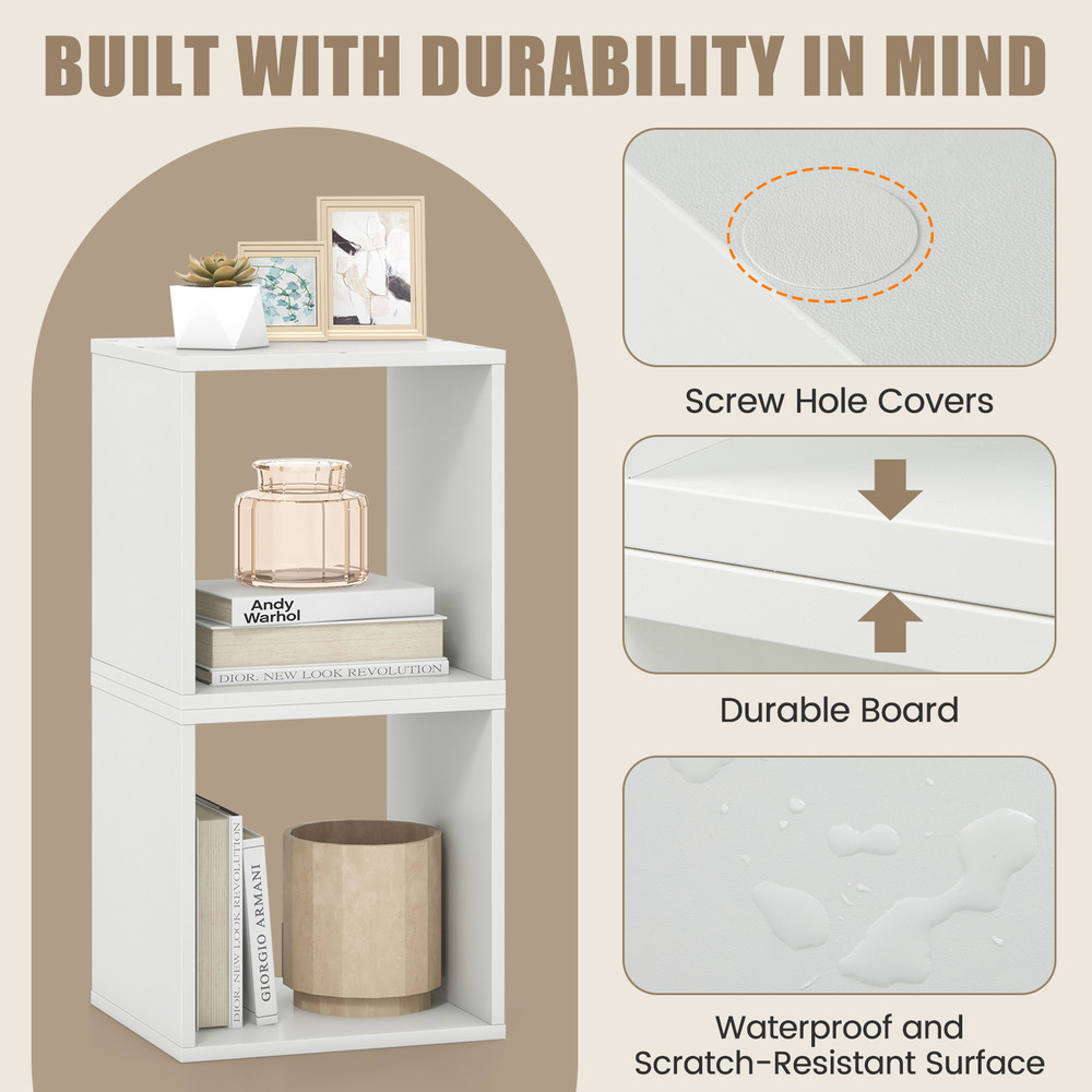 Cube Storage Organizer Set Of 2 Modular Shelves For Living Room Bedroom  Study 3