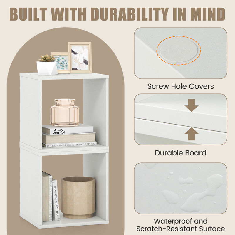 Cube Storage Organizer Set Of 2 Modular Shelves For Living Room Bedroom  Study 3