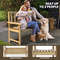Outdoor Indonesia Teak Wood Garden Bench 2Person Patio Bench With Backrest  Armrests 3