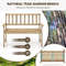 Outdoor Indonesia Teak Wood Garden Bench 2Person Patio Bench With Backrest  Armrests 6