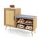 2in1 Rattan Shoe Cabinet With Bench Shoe Storage Bench With Washable CushionNatural 7