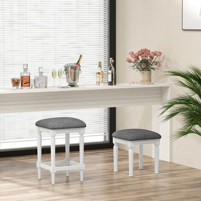 Versatile Saddle Stool Set 3 Adjustable Heights Footrests  Cushioned Seats For Kitchen  Bar 0