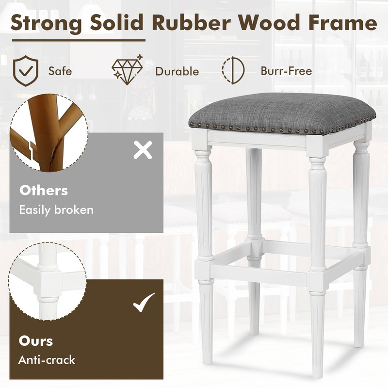 Versatile Saddle Stool Set 3 Adjustable Heights Footrests  Cushioned Seats For Kitchen  Bar 3