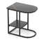 CShaped Modern Sofa Side Table With Faux Marble Tabletop  Storage Shelf SpaceSaving End Table For L 6